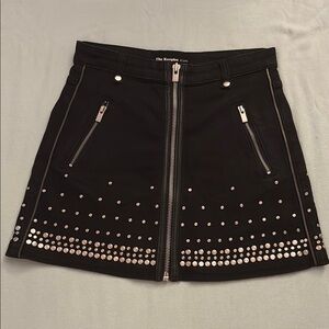 The Kooples Black Mini Skirt with Silver Studs XS